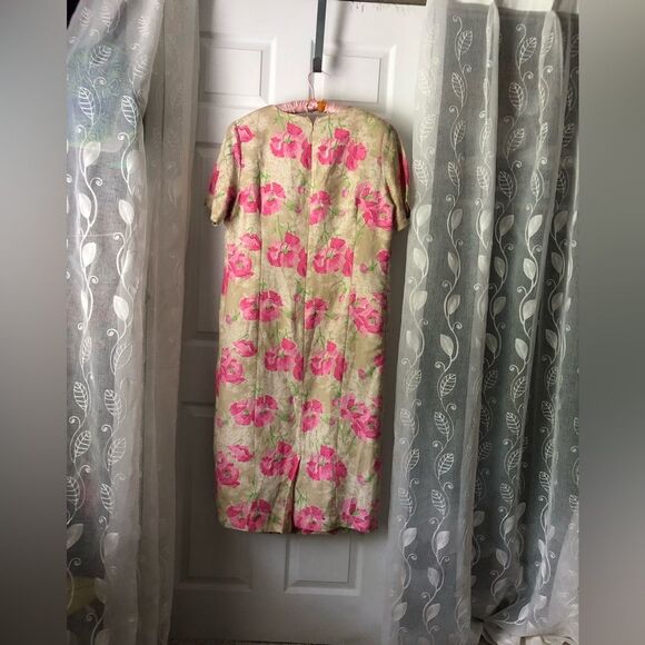 Jessica London Dress Cottagecore Floral 16WT Plus Sz Midi Linen Blend - Picture 9 of 9